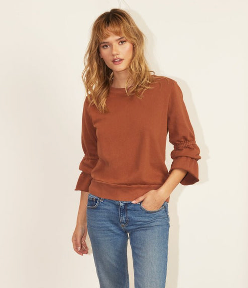 HAYWORTH FLOUNCE SLEEVE SWEATSHIRT